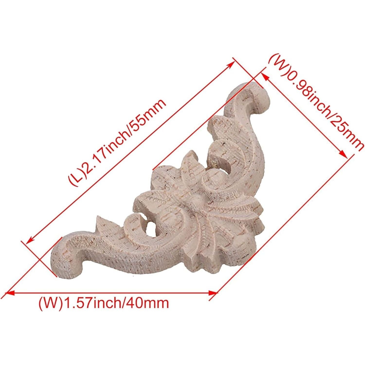 Buy now Mxfans Type C-15 Wood Carved Decal Corner Onlay Applique Flower 40x40mm Pack of 20 at indiglob india