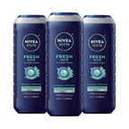 Buy now NIVEA MEN Cool Body Wash, Icy Menthol and Yuzu Scent, 3-in-1 Men's Body Wash, Face and Hair, Paraben Free, pH-Skin Friendly, 16.9 Fl Oz Bottle, Pack of 3 at indiglob india