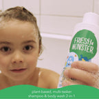 Fresh Monster 2-in-1 Kids Shampoo & Body Wash, Ocean Splash, 8.5 oz | Natural Hair Care for Kids, Toxin-Free & Plant-Based, Tear-Free, Hypoallergenic, Sulfate/Paraben Free, Made in USA