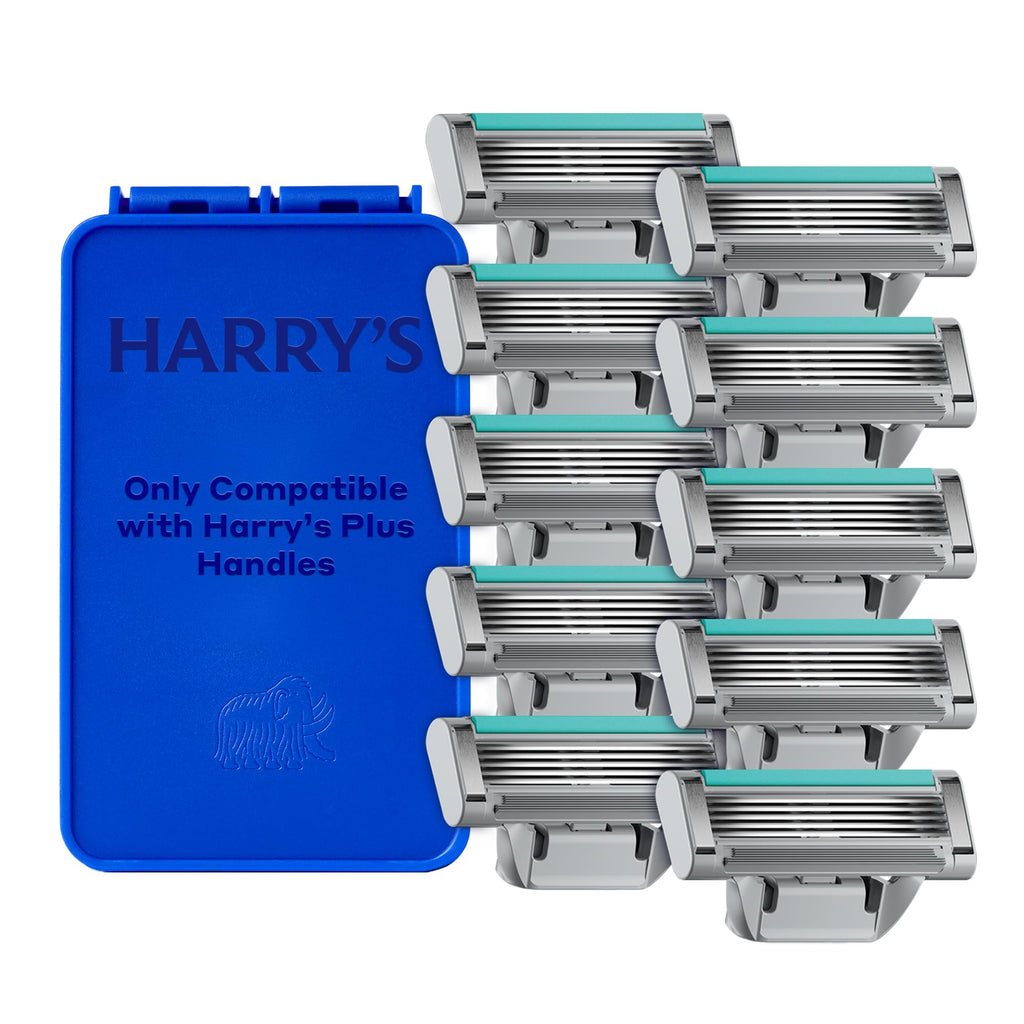 Harry's Plus Razor Refills - 10 Razor Blade Cartridges | Compact Cartridge Design for Precise Control - Shaving Kit for Men - Only Compatible with Harry's Plus Handles