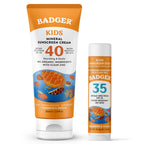 Badger Kids Mineral Sunscreen Cream SPF 40, 98% Organic Ingredients, Zinc Oxide Sunscreen for Kids Face & Body, Water Resistant, Reef Friendly, Hawaii Approved Broad Spectrum Sunblock, 2.9 fl oz
