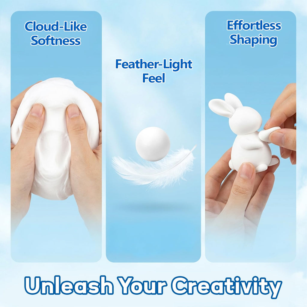 RAINFLOW White Foam Clay - Moldable Cosplay Foam Clay Soft Squishy