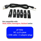 5V USB Charger Cord for Electric Hair Clippers, Beard Trimmers, Shavers
