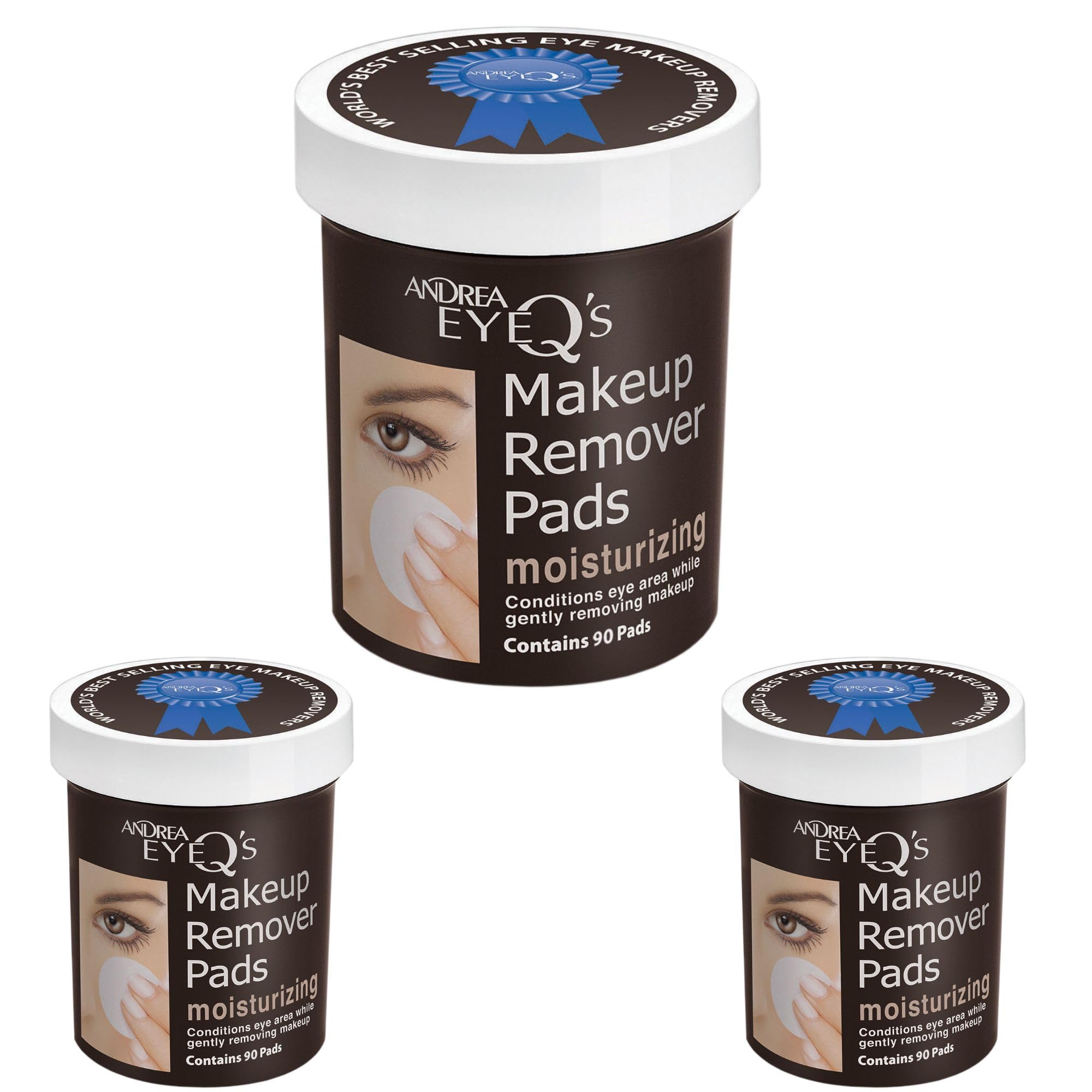 Buy now Andrea Eye Q's Moisturizing Eye Makeup Remover Pads, 65-Count (Pack of 3) at indiglob india