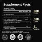 Earth Elixir LJ100 Tongkat Ali & Fadogia Agrestis for Men – Natural Testosterone Supplement - Made in USA & 3rd Party Tested for Strength, Energy & Vitality - Clinically Studied Tongkat Ali LJ100