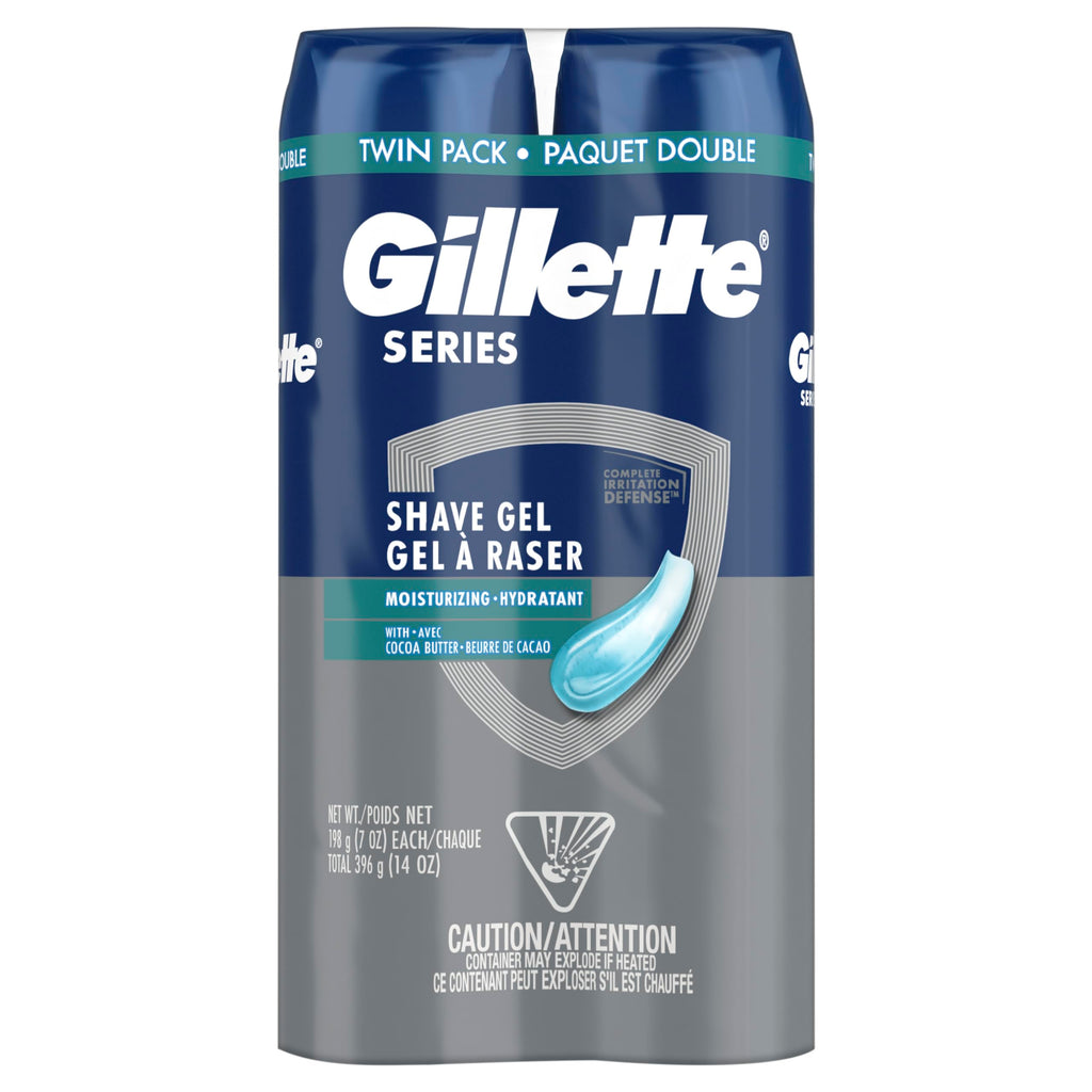 Gillette Series 3X Action Shave Gel, Moisturizing Twin Pack (7 Ounce Each) (Pack of 3)