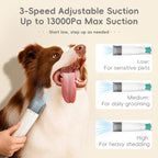 2026 Upgraded Dog Grooming Vacuum Kit with Nail Clipper & Dematting Comb, 13000Pa Pet Vacuum for Shedding, 9-in-1 Dog Hair Vacuum, 1L Dust Cup, Quiet Grooming Kit for All Dog Breeds & Cats