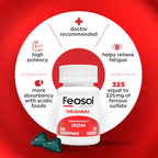 Buy now Feosol Original Iron Supplement Tablets, Non-heme, 325mg Ferrous Sulfate (65mg Elemental Iron) per Iron Pill, 1 Per Day, 120ct, 4 Month Supply, for Energy and Immune System Support, Made in USA at indiglob india