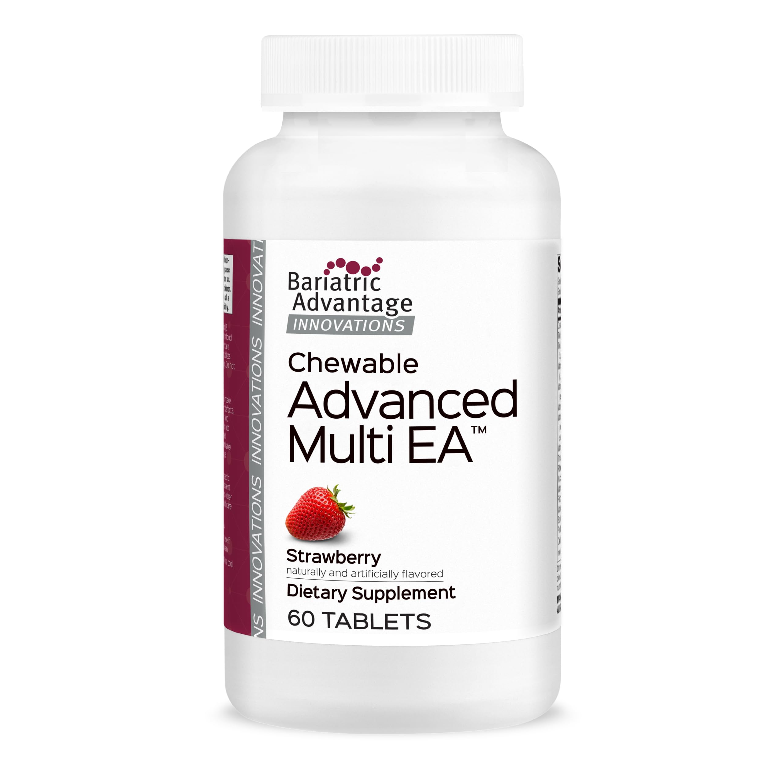 Bariatric Advantage Chewable Advanced Multi EA, Mixed Fruit, 60 Count | High Potency Daily Multivitamin with Iron for Bariatric Surgery Patients, Chewable Tablet, Delivers Over 20 Unique Nutrients