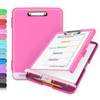 Buy now Sooez Clipboard with Storage, Clip Board 8.5 x 11 with Pen Holder, Plastic Organization Case Box for Letter Legal A4 Size Paper, Low Profile Clip, Nurses Teachers Must Haves, School & Office Supplies at indiglob india