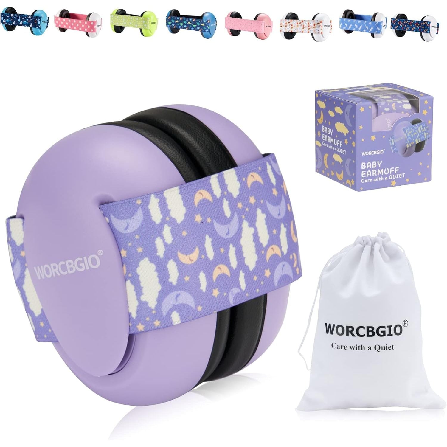 Buy now Infant Ear Protection Noise Cancelling Baby Ear Muffs, Toddler Hearing Protection with Adjustable Elastic Headband (Bear, White Moon at indiglob india