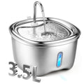 Cat Water Fountain Stainless Steel, 120oz/3.5l Water Fountains for Cats Indoor, Automatic Silent Pump, Easy Clean Water Bowl, with Replacement Filters, Unique Cat-Shaped Design