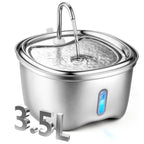 Cat Water Fountain Stainless Steel, 120oz/3.5l Water Fountains for Cats Indoor, Automatic Silent Pump, Easy Clean Water Bowl, with Replacement Filters, Unique Cat-Shaped Design