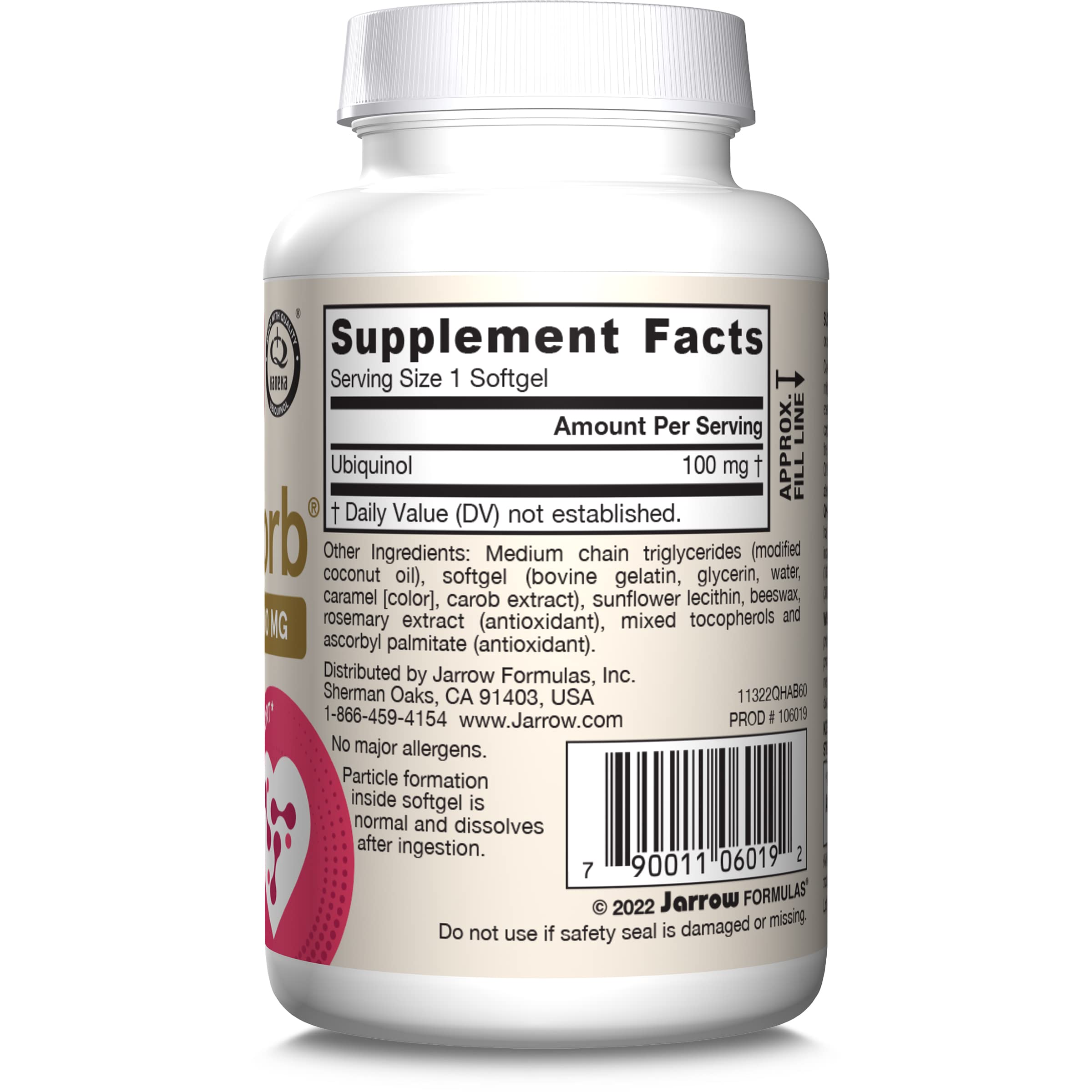 Jarrow QH-Absorb Ubiquinol 100mg CoQ10, Heart Health, 60 Softgels | High Absorption, Supports Mitochondrial Energy Production & Healthy Cardiovascular Function, Dietary Supplement