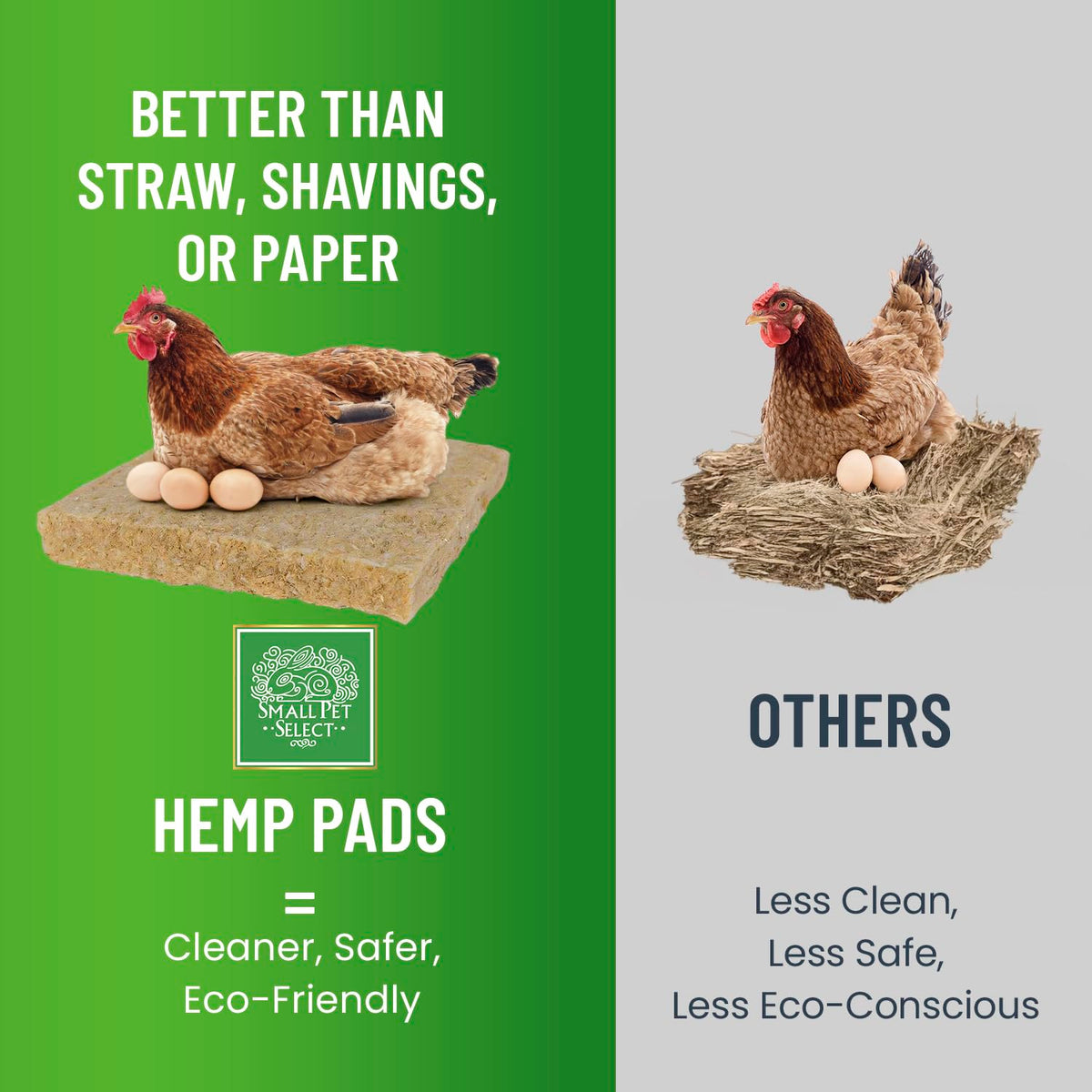 Small Pet Select Hemp Nesting Pads, Chicken Coop & Boxes, 10-Pack