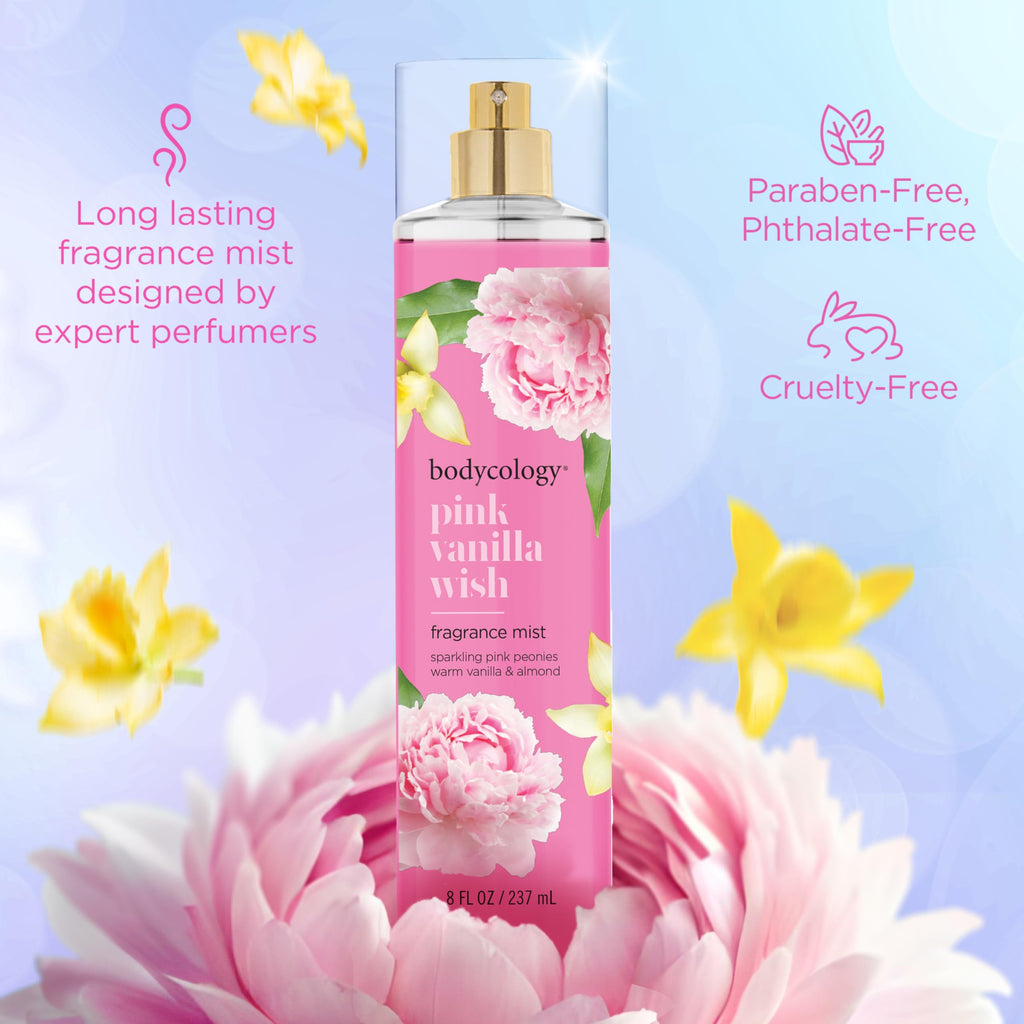 Discover Bodycology's Pink Vanilla Wish, a long-lasting fragrance mist. Order online now, cruelty-free & available in India.