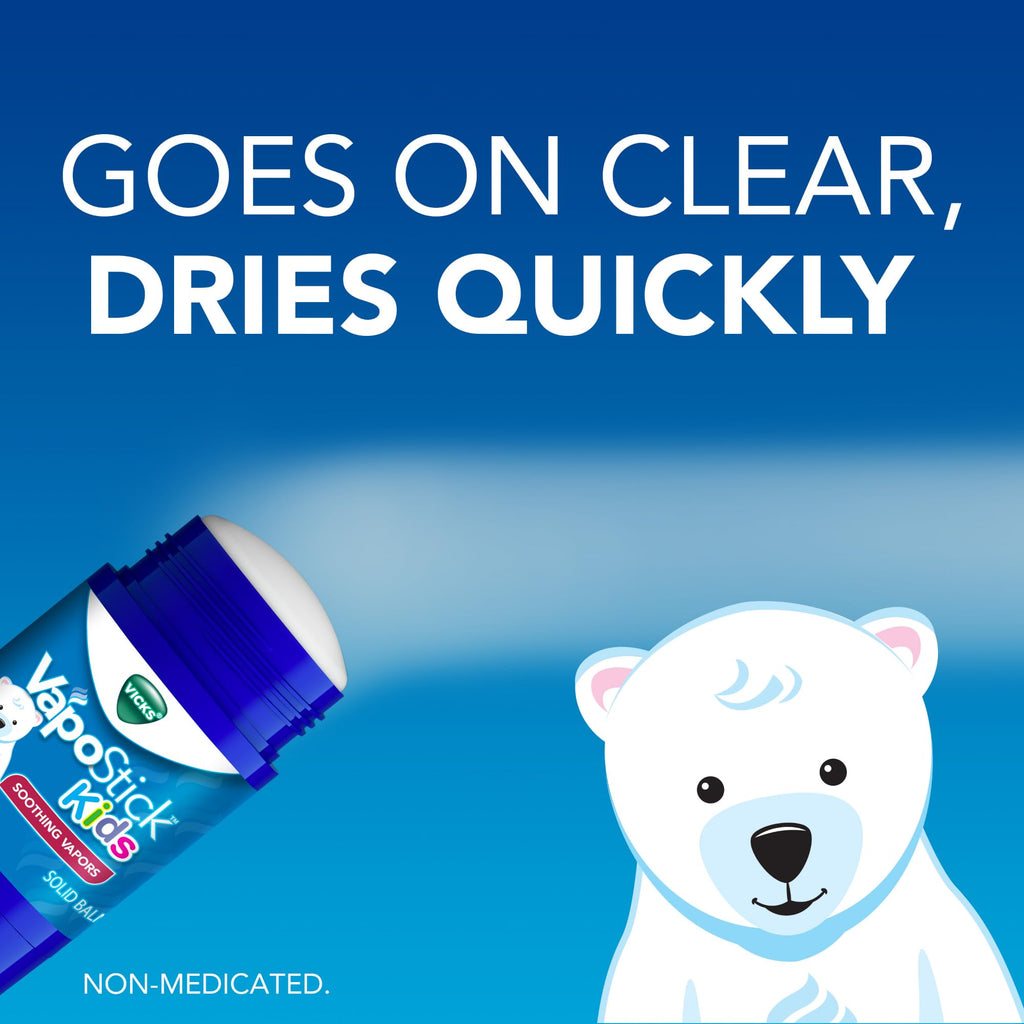 Buy now Vicks VapoStick Kids, Solid Balm, No Mess, for Kids Ages 4+ Soothing Non-Medicated Vicks Vapors, Easy-to-Use No-Touch Applicator, Lightweight Feel, 1.25oz x 2 at indiglob india