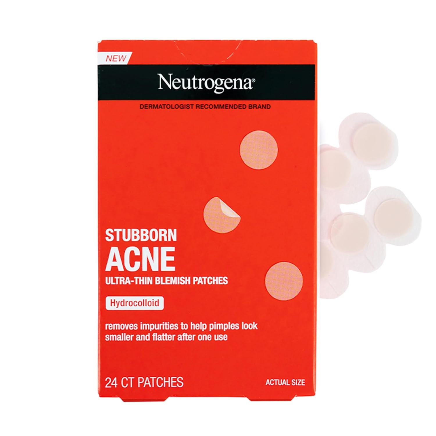 Buy now Neutrogena Stubborn Acne Ultra-Thin Blemish Dots, Pimple Patches for Face, Acne Patches, Ultra-Thin Hydrocolloid Facial Stickers, Overnight Use, Suitable for All Skin Types, 24 Count Default at indiglob india
