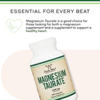 Magnesium Taurate 1,500mg, Heart Health Support, 210 Vegan Capsules | Heart + Cardiovascular Supplement, Magnesium + Taurine Synergy, 120mg Elemental Magnesium, Sleep Support, Vegan, Non-GMO