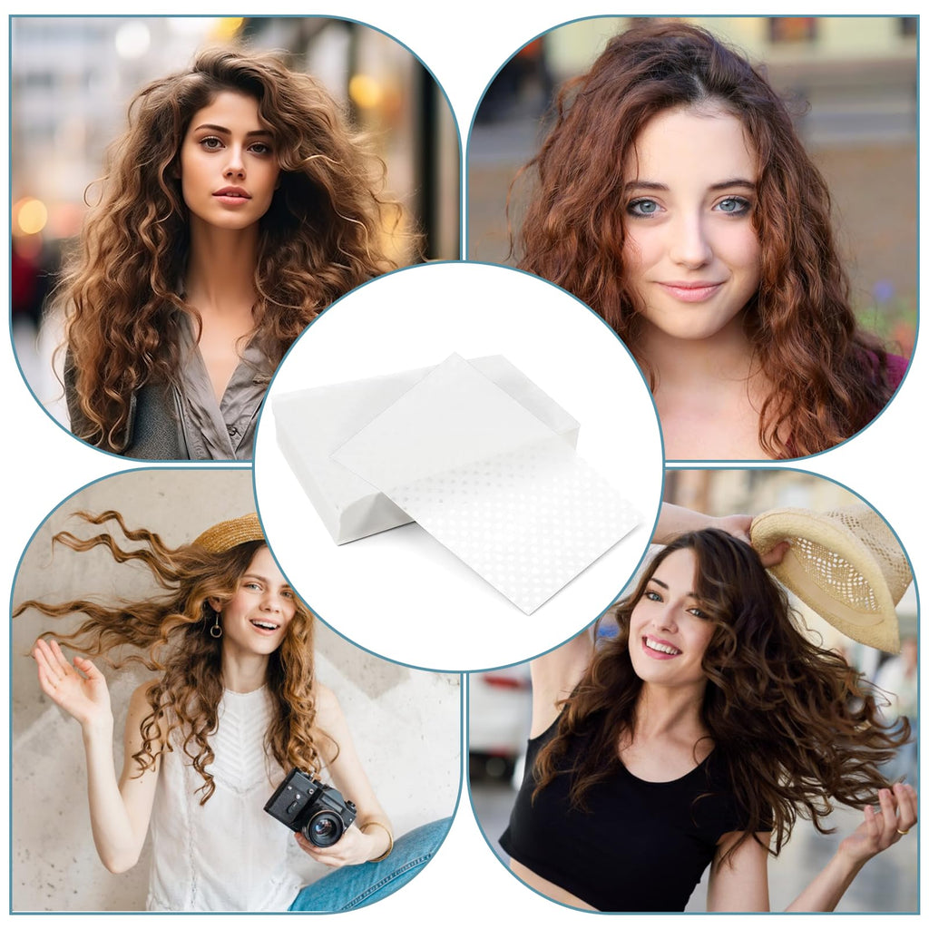 300 Pcs End Papers for Hair, Perm Paper for Hair, Disposable Salon Hair End Wrap Papers, High Temperature Resistance Curling Tissue Styling Accessories for Cold and Hot Perms (White)