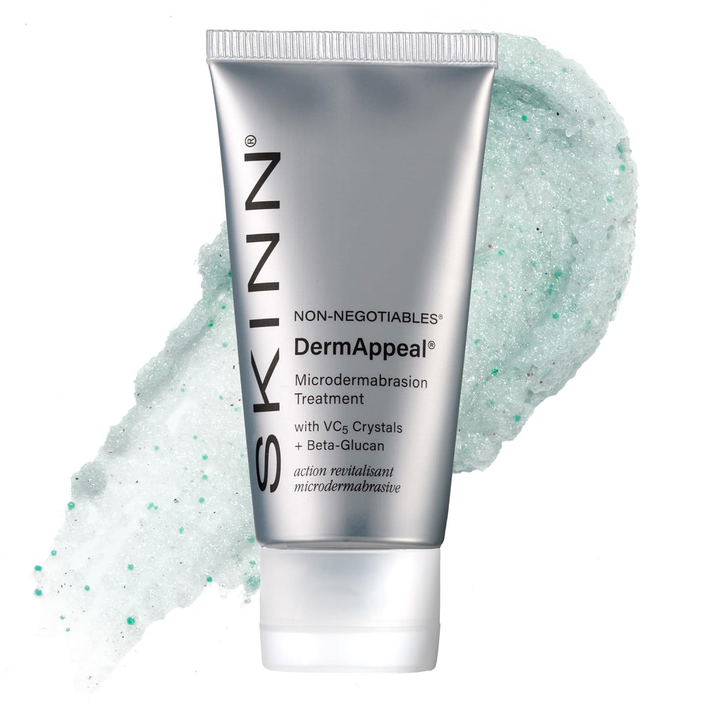 SKINN DermAppeal® Microdermabrasion Facial Scrub for Men & Women - 2oz | Anti-aging Exfoliating Scrub with Vitamin C & Fruit Enzymes - Brightens, Smooths Wrinkles & Dull Skin