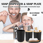 Buy now iMucci 9Pcs Black Bathroom Accessories Set with Trash Can Bathroom Set Black Bathroom Accessories Bathroom Decor at indiglob india