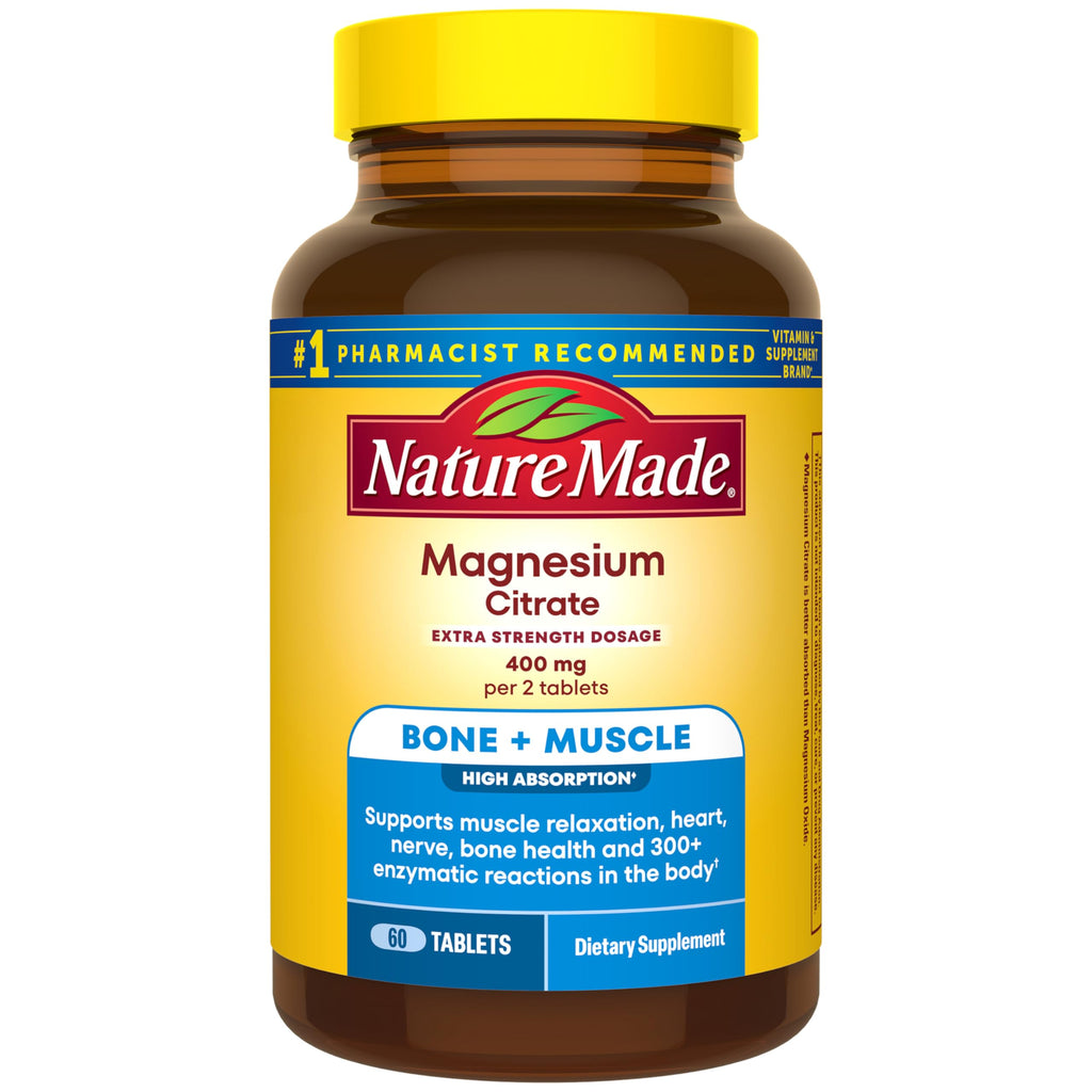 Nature Made Extra Strength Dosage Magnesium Citrate Tablets, 60 Tablets