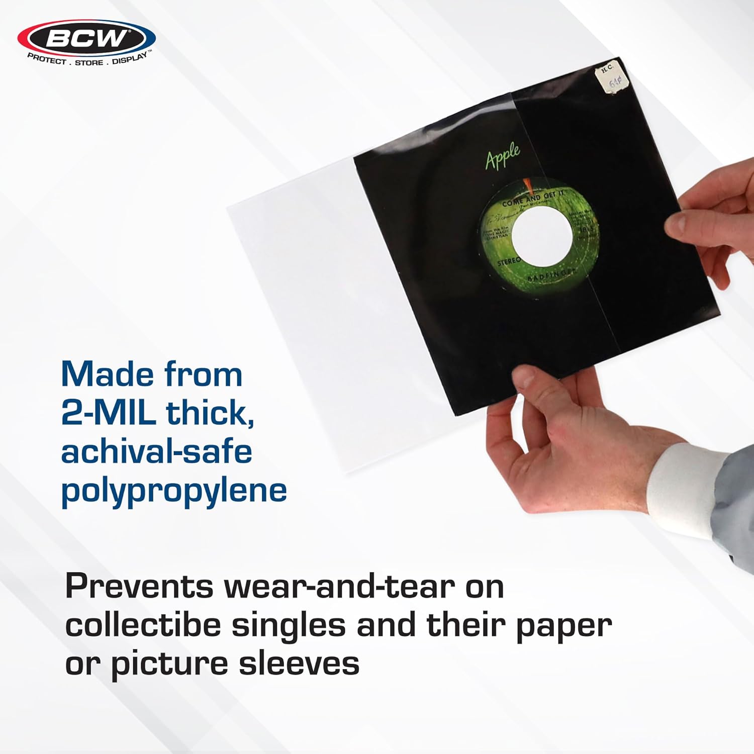 Buy now BCW 45 RPM Record Sleeves - 100 Count | Fits Standard 7 Inch Single 45s | Snug-Fit 2 Mil Polypropylene Outer Sleeves | Archival Plastic Covers for Vinyl Record Storage and Protection at indiglob india