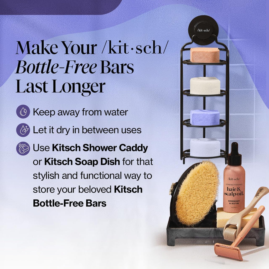 Buy now Kitsch Toning Purple Shampoo & Conditioner Bar Set For Blondes & Color Treated Hair - With Biotin for Strengthening & Neutralizing Brassy Tones - Vegan, Silicone & Sulfate Free - Made in USA at indiglob india