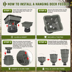 5 Gallon Hanging Deer Feeder with Programmable Digital Timer (4 Feed Times)