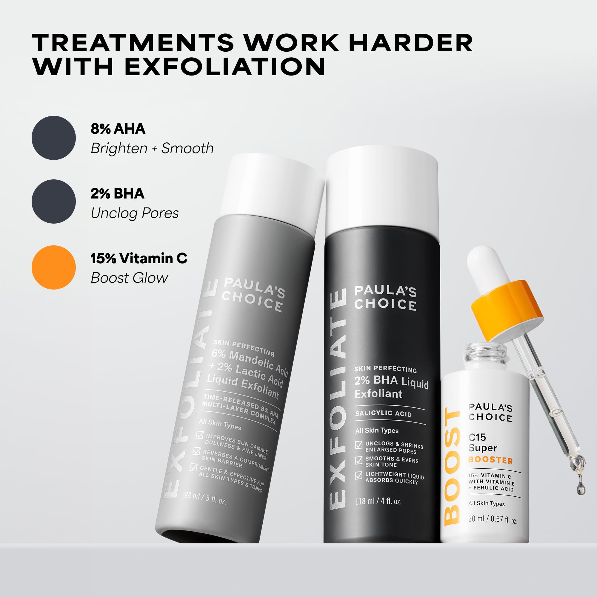 Paula's Choice BOOST C15 Super Booster 15% Vitamin C Face Serum | Daily Serum with Vitamin E & Ferulic Acid for Discoloration & Glow, Fragrance-Free
