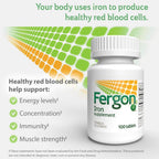 Buy now Fergon High Potency Iron Highly Soluble & Easily Digested, 27 mg Iron, 100 Tablets at indiglob india