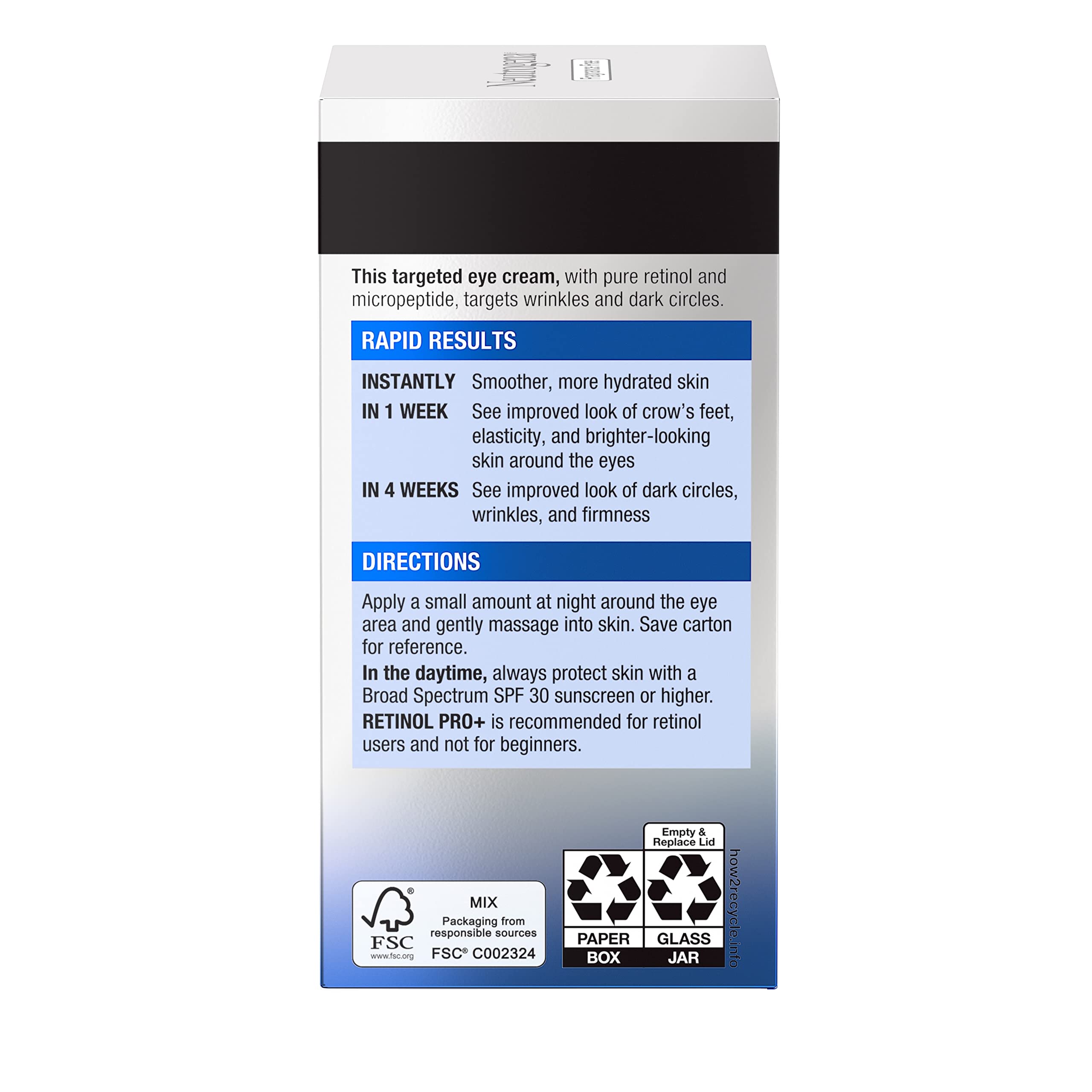 Buy now Neutrogena Rapid Wrinkle Repair Retinol Pro+ Anti-Wrinkle Eye Cream, Targeted Eye Cream for Wrinkles & Dark Circles, Formulated without Fragrance, Dyes, Phthalates, and Parabens, 0.5 oz at indiglob india