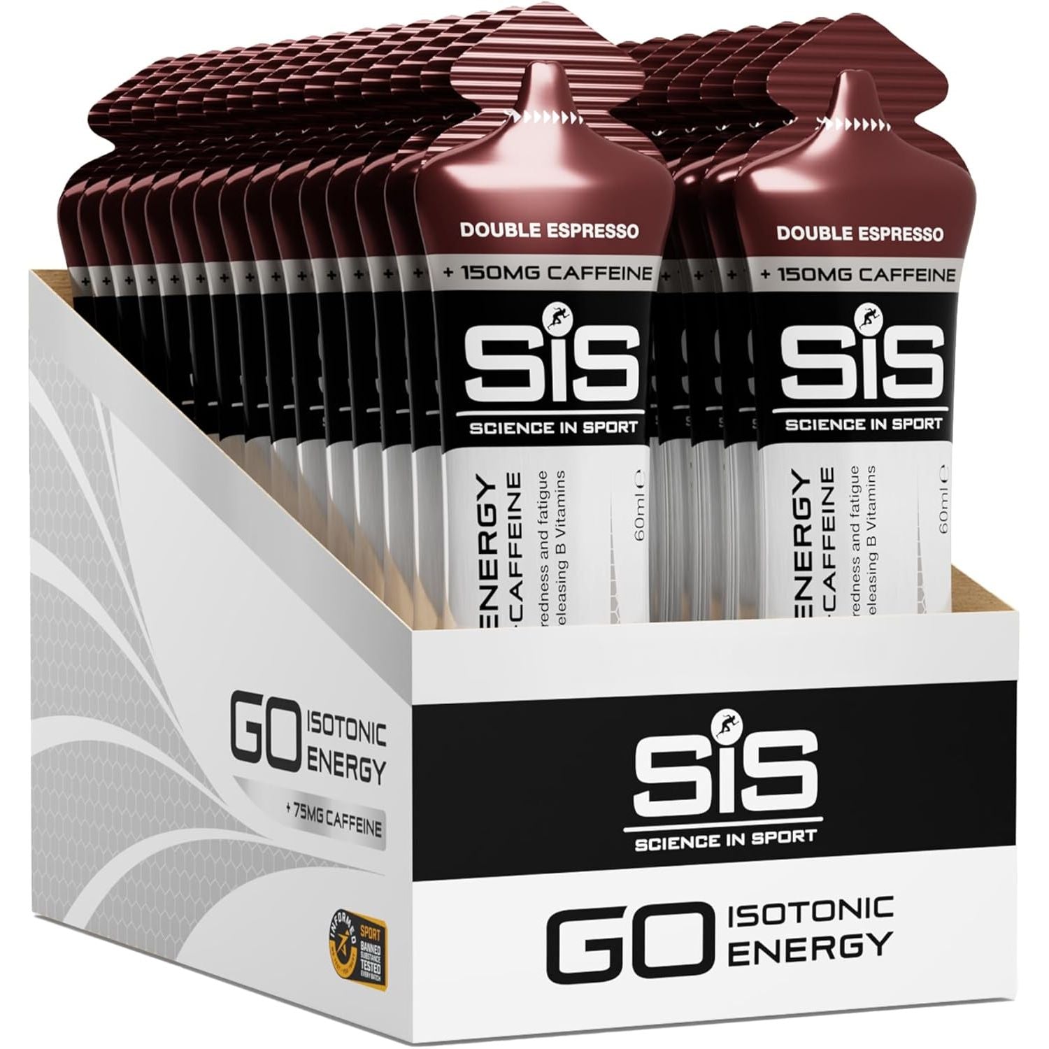 Buy now Science in Sport Energy Gel Pack, 30 Pack Energy Gels + Caffeine, 22g Fast Acting Carbs, Endurance Sport Gels, Double Espresso, 2 Fl Oz (Pack of 30) at indiglob india