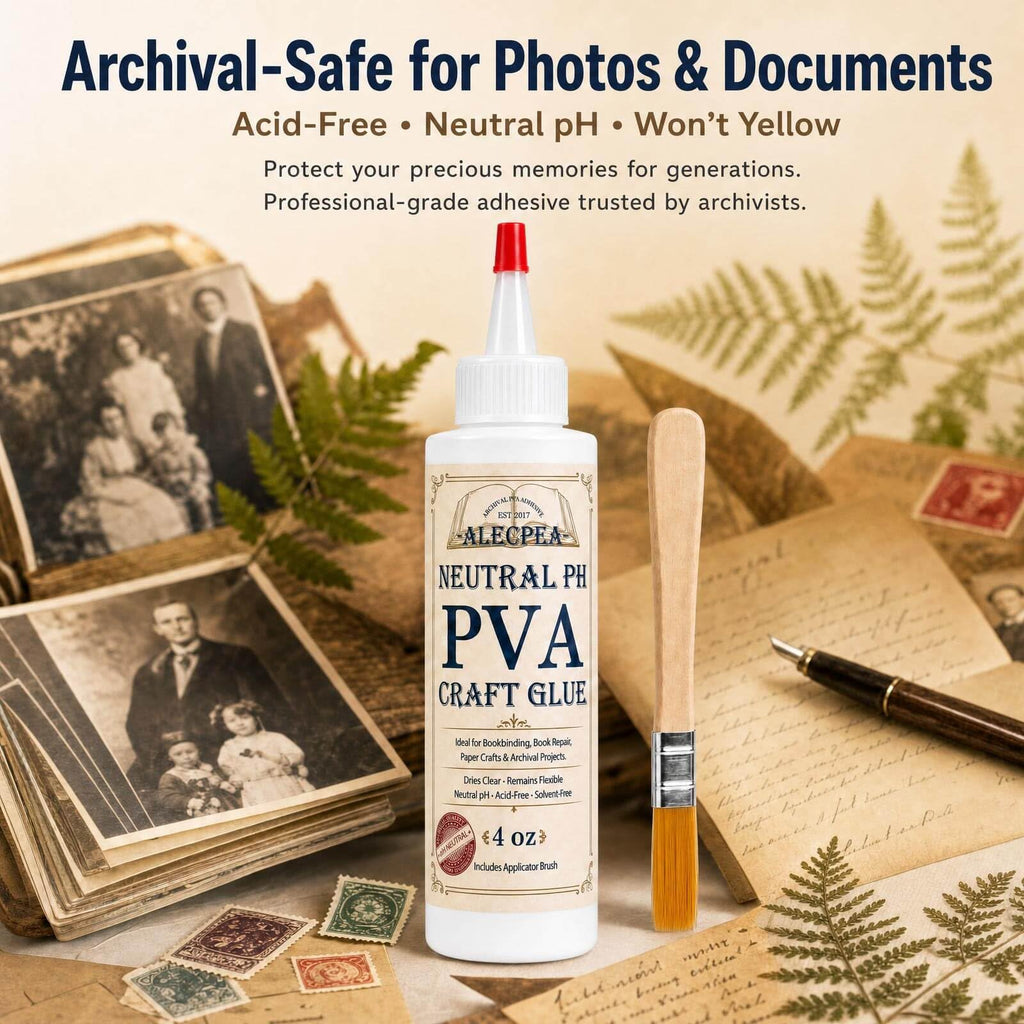ALECPEA PVA Glue 4 oz for Crafts and Paper Projects