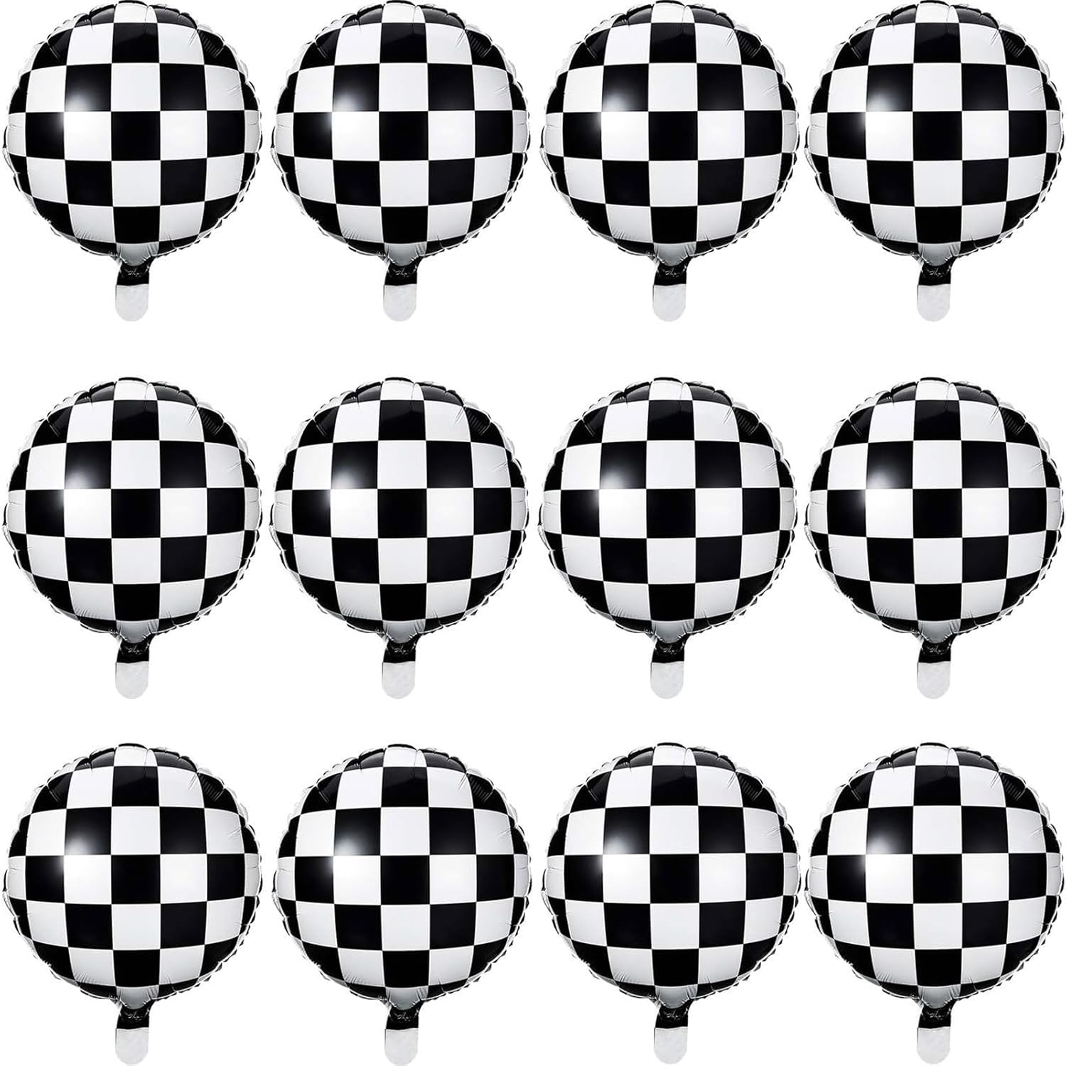 Buy now Checkerboard Balloon Aluminum Foil Black White Checkered Balloon for Racing Themed Party Decoration Supply, 18 Inches(12) 12 at indiglob india