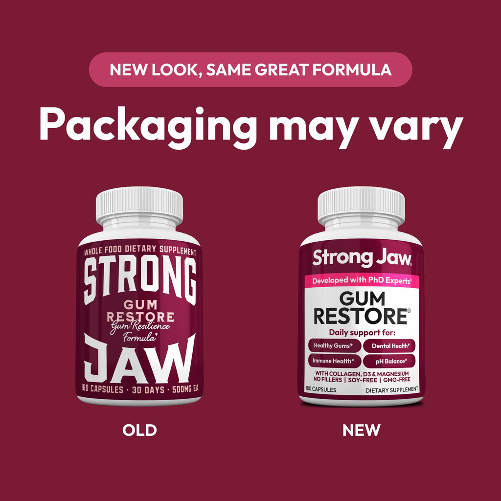 Strong Jaw Gum Restore - Gum Health Supplement for Adults - 180 Capsules