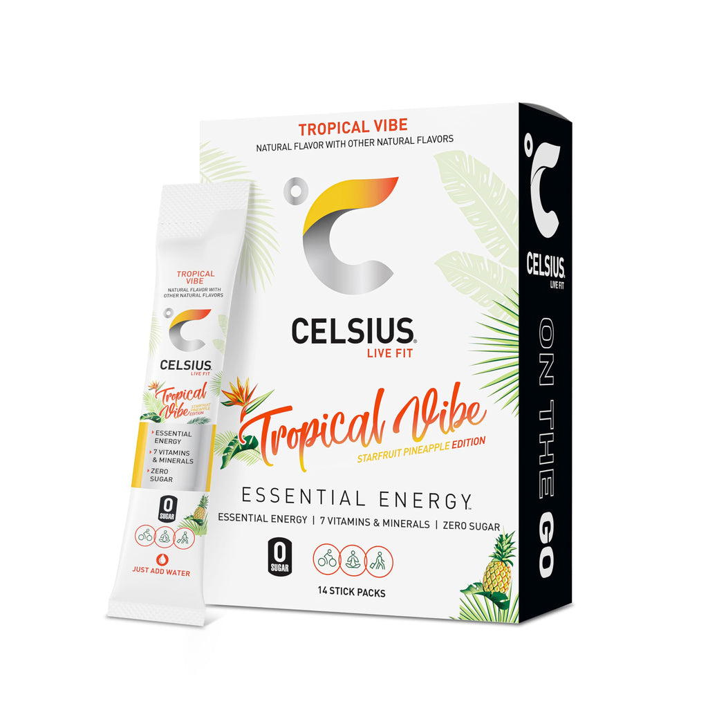 Buy now CELSIUS On The Go Strawberry Mango, Sugar Free Energy Drink Mix (14 Sticks per Pack) at indiglob india