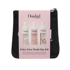 Ouidad Frizz-Free Wash Day Hair Care Kit for Curly Hair, Anti-Frizz Advanced Climate Control Shampoo, Conditioner & Gel, Defines Curls, Fights Humidity, Adds Shine – Includes Canvas Bag, 3-Piece Set