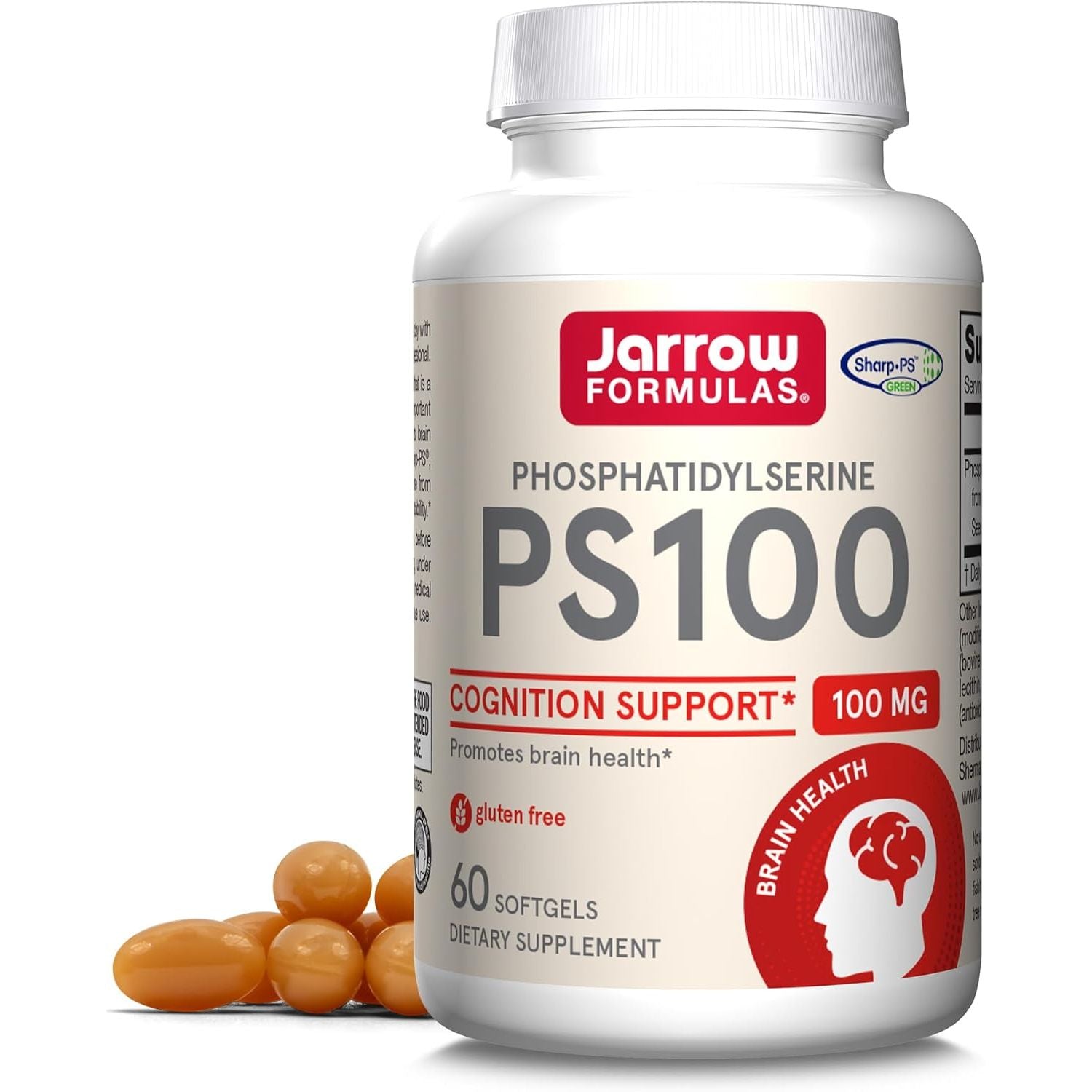 Buy now Jarrow Formulas PS100 Phosphatidylserine 100 mg, Dietary Supplement for Brain Health and Cognition Support, 60 Softgels, 20-60 Day Supply at indiglob india