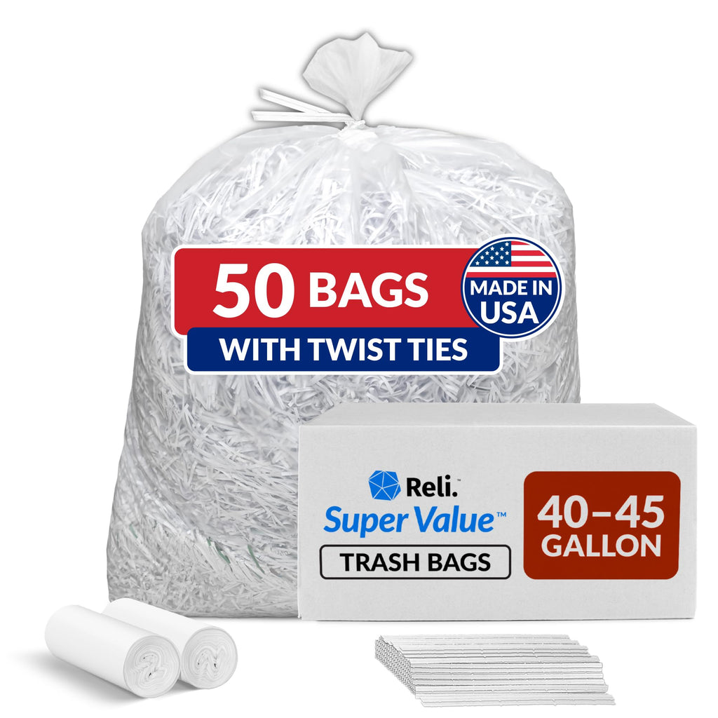 Reli. 40-45 Gallon Trash Bags Heavy Duty | Made in USA