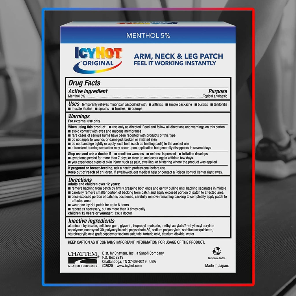 Buy now Icy Hot Original Small Pain Relief Patches (5 Count) Powerful Targeted Relief for Arm, Neck & Leg at indiglob india