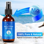 Magnesium Spray, Pure Magnesium Oil Spray for Feet, Natural Ingredient in Glass Bottle, Easy to Absorb and Use 2Pack