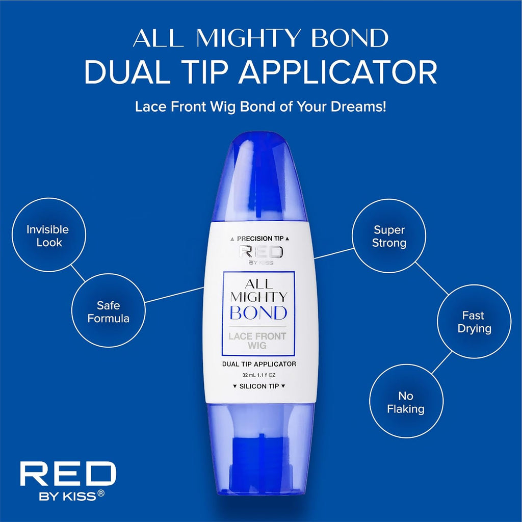 Buy now Red by Kiss All Mighty Bond Lace Front Wig Glue, Dual Tip Applicator, Instant Drying, Water Resistant, Strong Hold for Wigs, Frontals, Toupees, Safe for Sensitive Skin at indiglob india