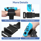 Buy now YUANHOT Wrist Bands for Nintendo Switch Just Dance 2025 2024 2023 & Zumba Burn It Up, Adjustable Elastic Straps for Switch & Switch OLED Joy Con Controller, 2 Pack Wristbands for Kid and Adult - Black at indiglob india