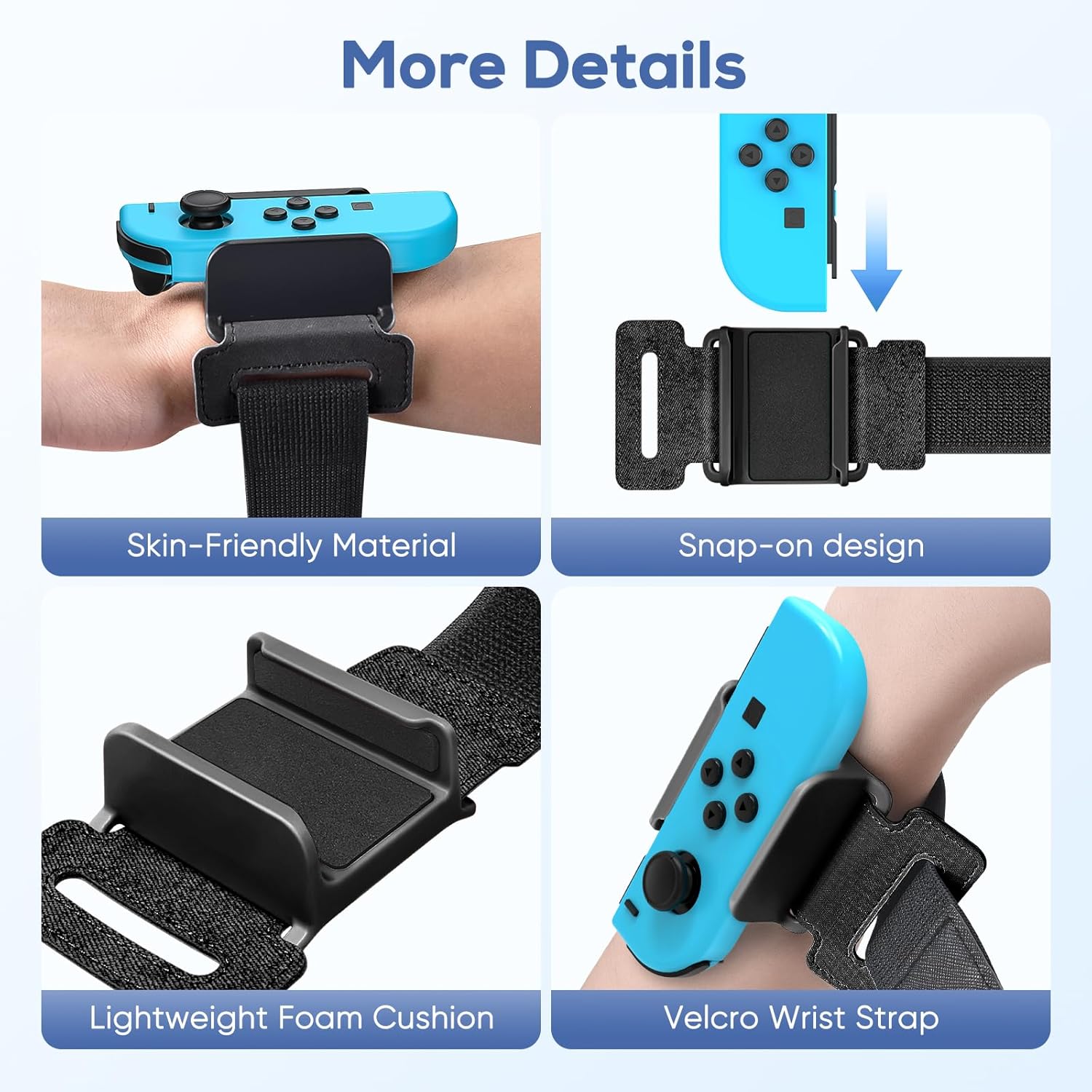 Buy now YUANHOT Wrist Bands for Nintendo Switch Just Dance 2025 2024 2023 & Zumba Burn It Up, Adjustable Elastic Straps for Switch & Switch OLED Joy Con Controller, 2 Pack Wristbands for Kid and Adult - Black at indiglob india