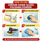 7oz (200g) 99% Cerium Oxide Glass Polishing Powder (3-5 Um) – Removes: Oil Films, Water Spots, Swirl Marks, Wiper Streaks, Removes Fine Scratches & Deep-Cleans Glass Surfaces.