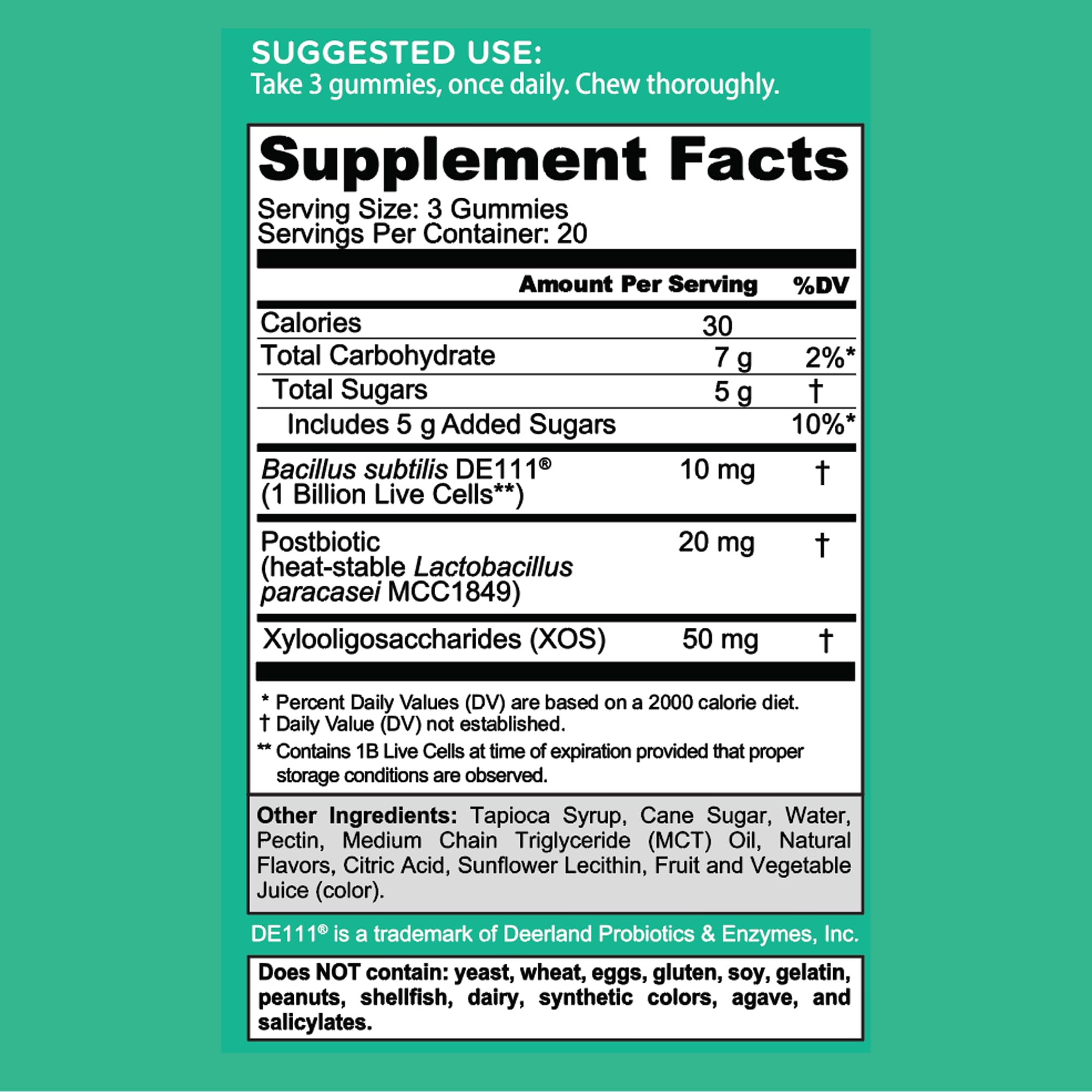 Goli Pre Pro Postbiotic Gummies - Worlds First 3-in-1 Formula with DE111 Probiotics, XOS Prebiotics, MCC1849 Postbiotics - Vegan, Non-GMO, Gluten-Free, 180 Count (3 Pack)