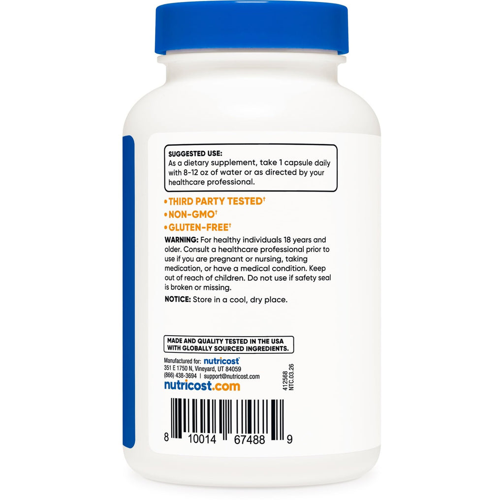 Nutricost L-Glycine 1000mg, 120 Capsules, Gluten Free | Vegetarian, GMO-Free