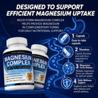 Magnesium Complex 1000mg, 8-in-1 Magnesium Supplement Capsules with Glycinate, Citrate, Malate & Taurate, Supports Muscle, Bone, Energy & Daily Wellness, for Women & Men, 180 Capsules